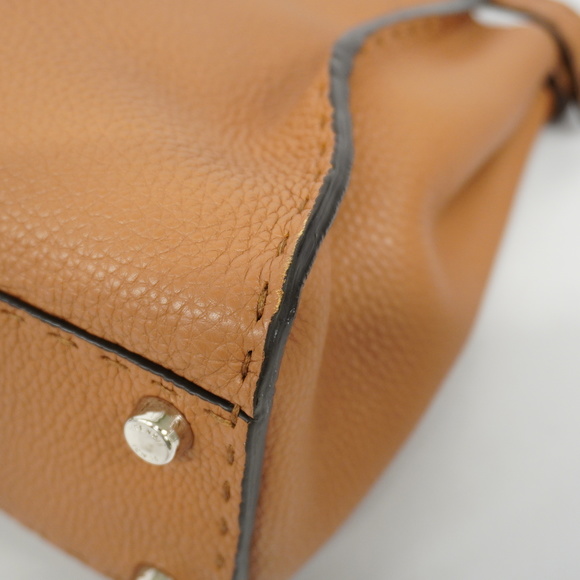 Auth Fendi Selleria 2way Bag Peekaboo Women's Leather Handbag,Shoulder Bag Brown - Picture 8 of 12